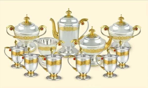 Серебряный сервиз чайно-кофейный Аристократ