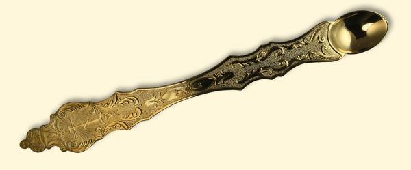 Серебряная ложка-лжица Православный с позолотой