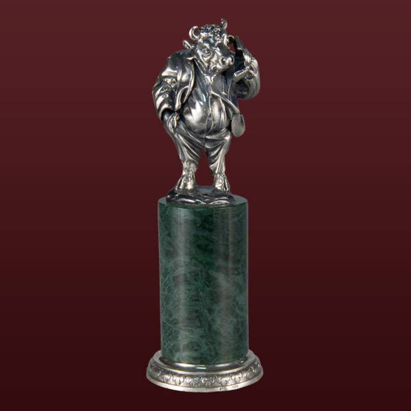 Серебряная скульптура Бык(снято с производства)
