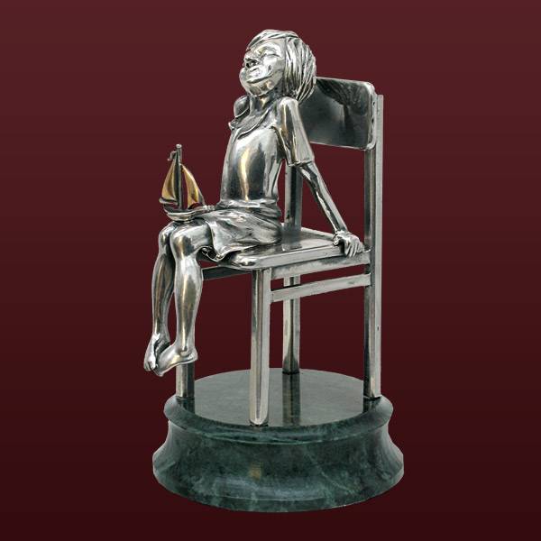 Серебряная скульптура Мечтатель(снято с производства)