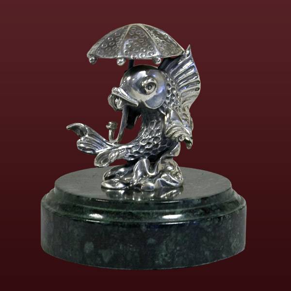 Серебряная скульптурная миниатюра Рыбка(снято с производства)