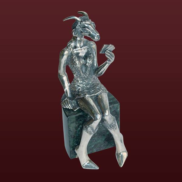 Серебряная статуэтка Коза с картами(снято с производства)