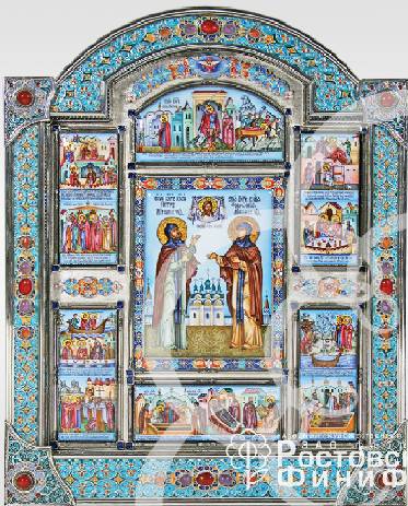 Серебряная икона Житие Святых Благоверных Князя Петра и Княгини Февронии