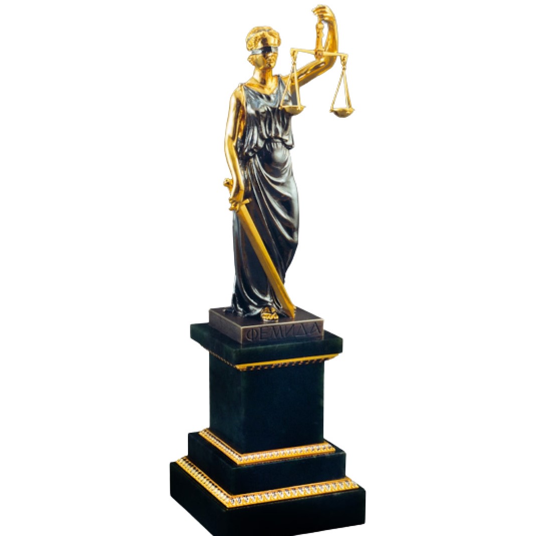 Серебряная скульптура Правосудие (Фемида)