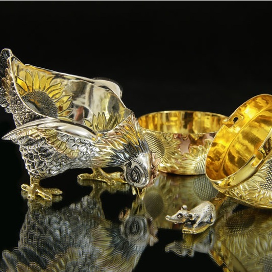 Серебряная солонка Золотое яичкоФото 10693-06.jpg