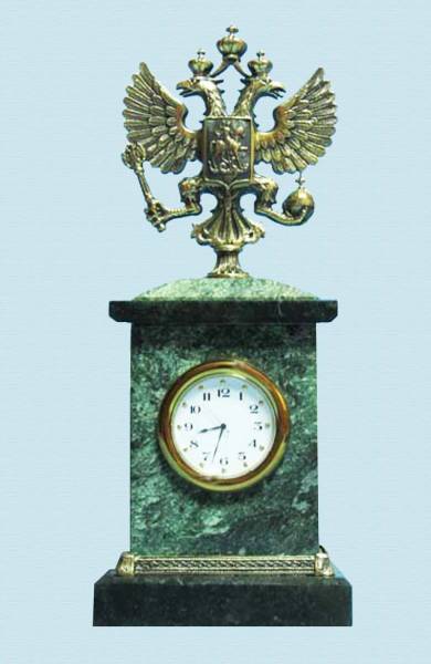 Бронзовые часы Презент. Российский герб