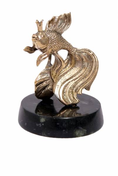 Бронзовая статуэтка Рыбка золотая - исполнение желаний