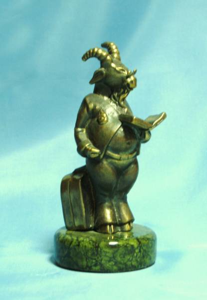 Бронзовая статуэтка Козел-Книголюб (Подарок на Год Козы)Фото 10892-02.jpg