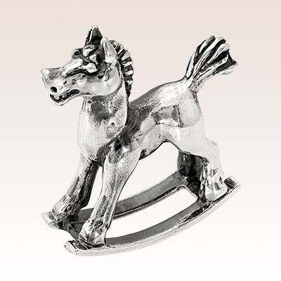 Серебряная статуэтка Конь-качалка