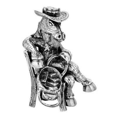 Серебряная статуэтка Лошадь в шляпе