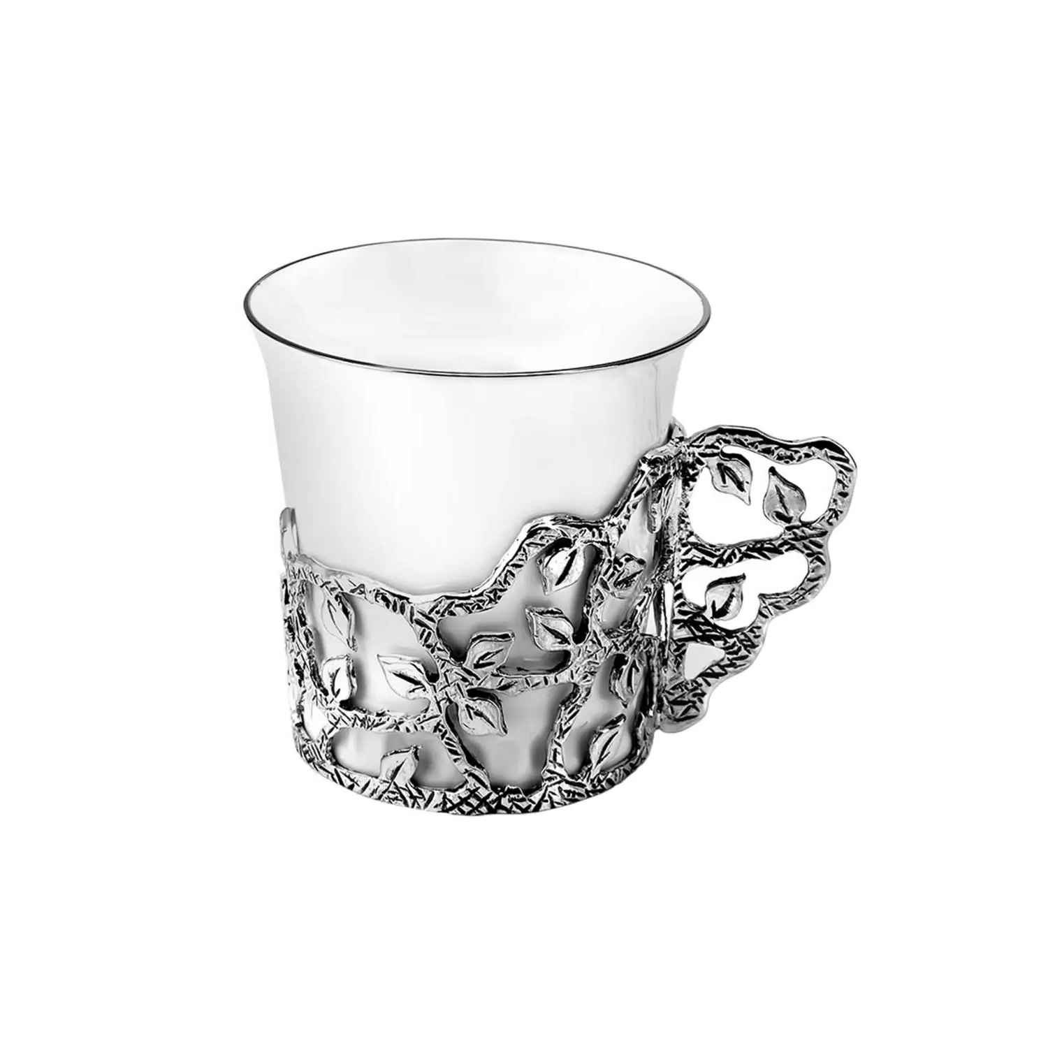 Серебряная кофейная чашка Листопад 