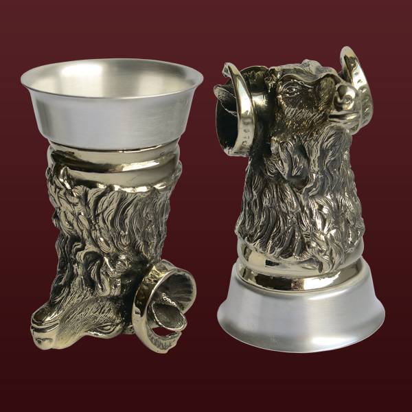 Бронзовая чарка Охотничья Баран (Подарок на Год Овцы)Фото 12173-02.jpg