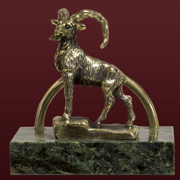 Бронзовая визитница Горный Архар (Подарок на Год Овцы)Фото 12176-02.jpg