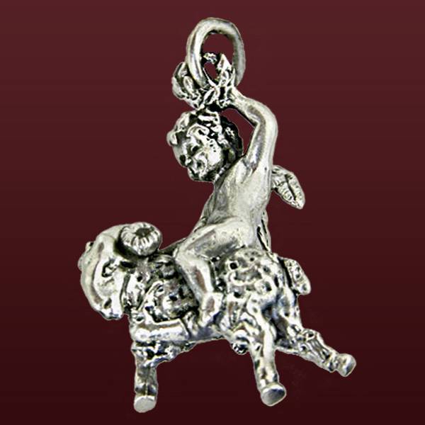 Серебряная подвеска Овен с ангелочком (Подарок на Год Овцы)Фото 12192-02.jpg