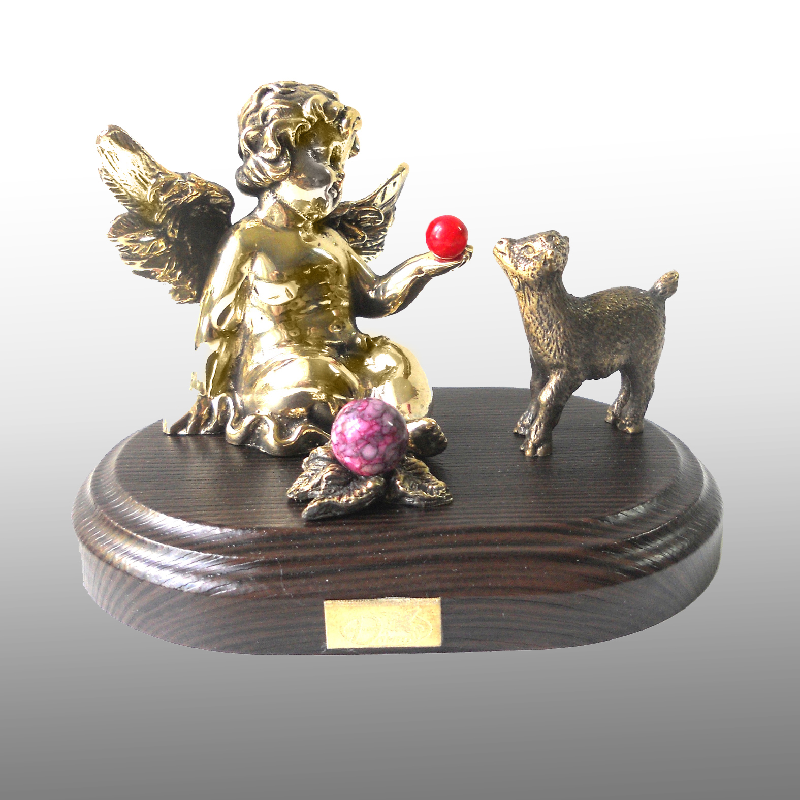 Бронзовая статуэика Ангел с козленком (Подарок на Год Козы)Фото 12474-02.jpg