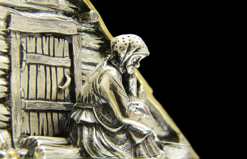 Серебряная салфетница «Землянка» (серия Золотая рыбка)Фото 1252-10.jpg