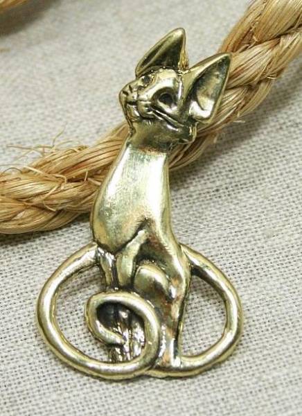 Бронзовая подвеска Кошка УшастаяФото 12696-02.jpg