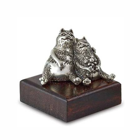 Серебряная статуэтка Коты влюбленные