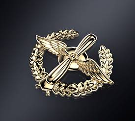 Серебряный фрачный значок ВВС РФ(снято с производства)