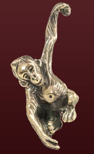 Бронзовая статуэтка-украшение для бокала Мартышка малая