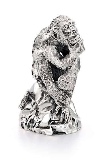 Серебряная статуэтка Роденовская обезьянка
