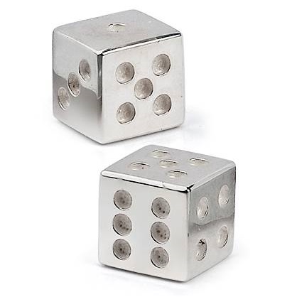 Серебряные игральные кубики 