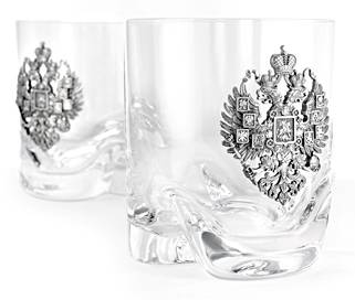 Набор стаканов с серебряной накладкой Иван Грозный