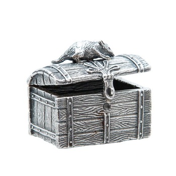 Серебряная шкатулка Сундучок с крысойФото 13742-02.jpg