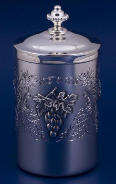 Серебряная коробка для чая Виноградная лоза