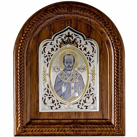 Серебряная икона  Николай Чудотворец