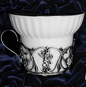 Серебряная чайная чашка Ангел