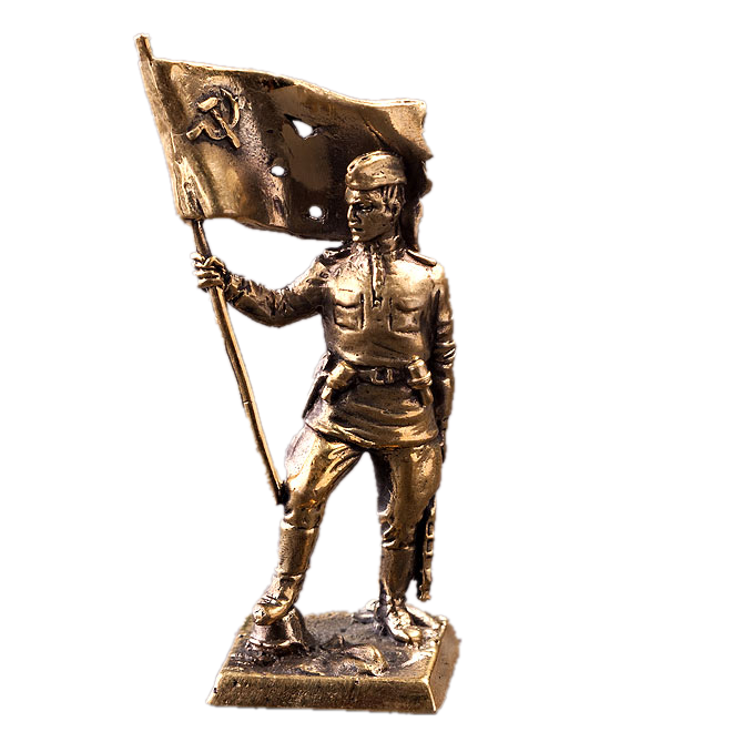 Бронзовая статуэтка Солдат со знаменем (серия Штурм Сапун горы1944 год)