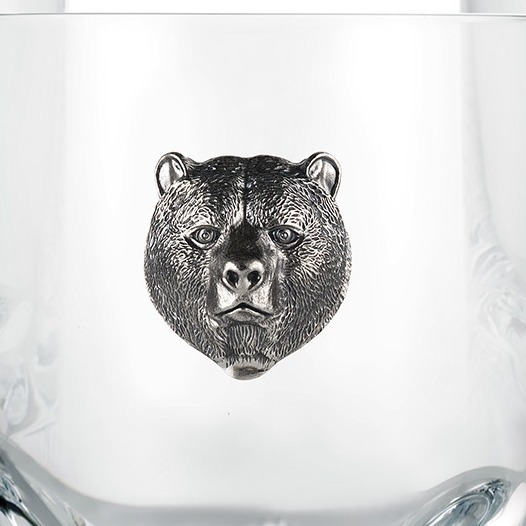 Набор стаканов с серебряной накладкой Охотничьи