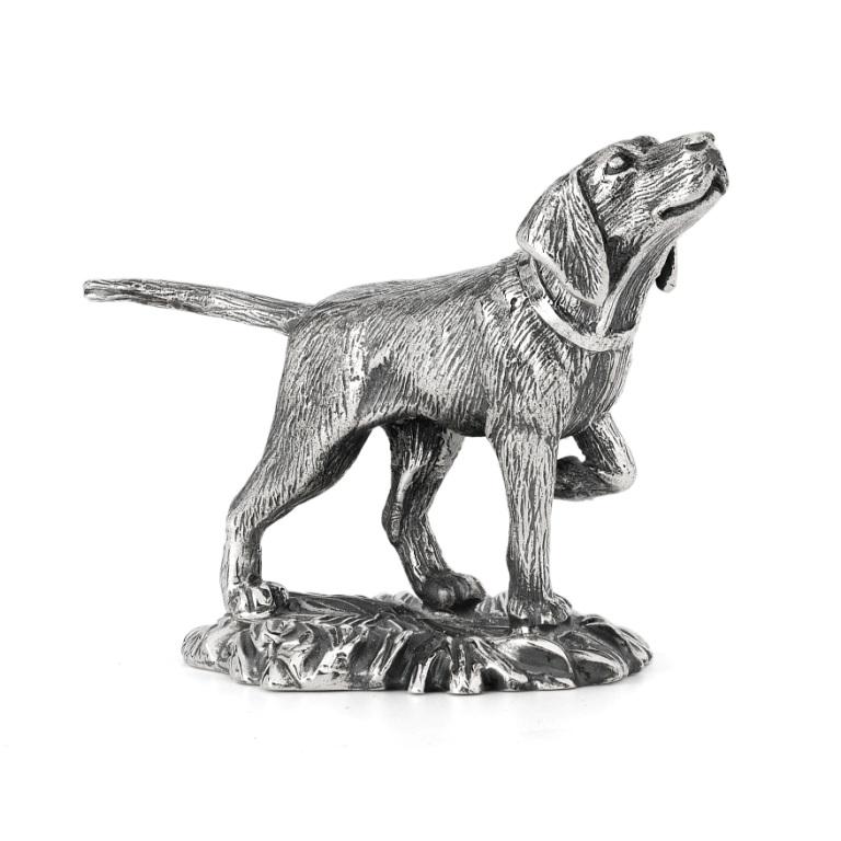 Серебряная статуэтка Охотничья собакаФото 14942-01.jpg