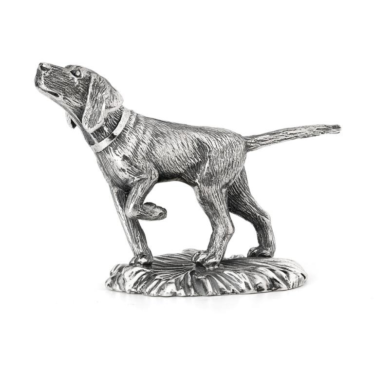 Серебряная статуэтка Охотничья собакаФото 14942-02.jpg