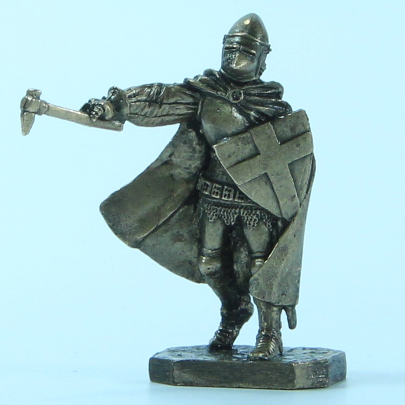 Бронзовая статуэтка Рыцарь с наджаком и щитом (серия Грюнвальд. Тевтонский орден)