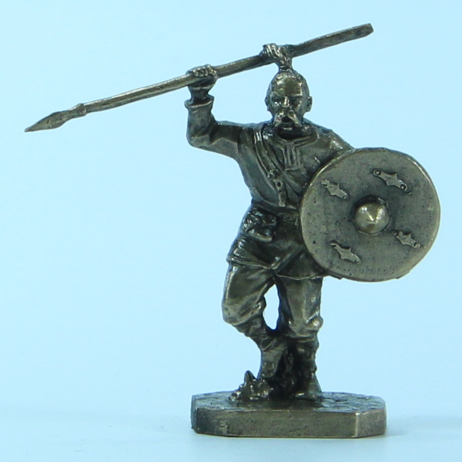 Бронзовая статуэтка Воин без шлема с копьем и щитом (серия Франки)