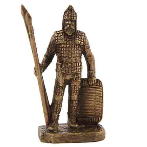 Бронзовая статуэтка Воин с двумя копьями и щитом (серия Скифы)Фото 15246-01.jpg