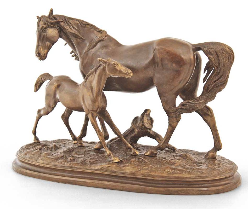 Бронзовая скульптура Лошадь с жеребёнкомФото 15366-03.jpg