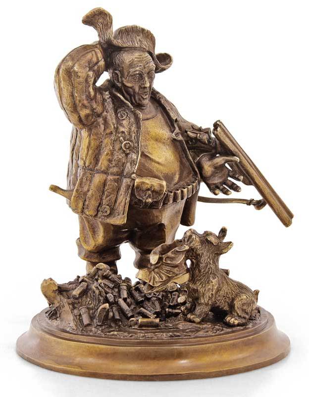 Бронзовая скульптура Охотник на утку