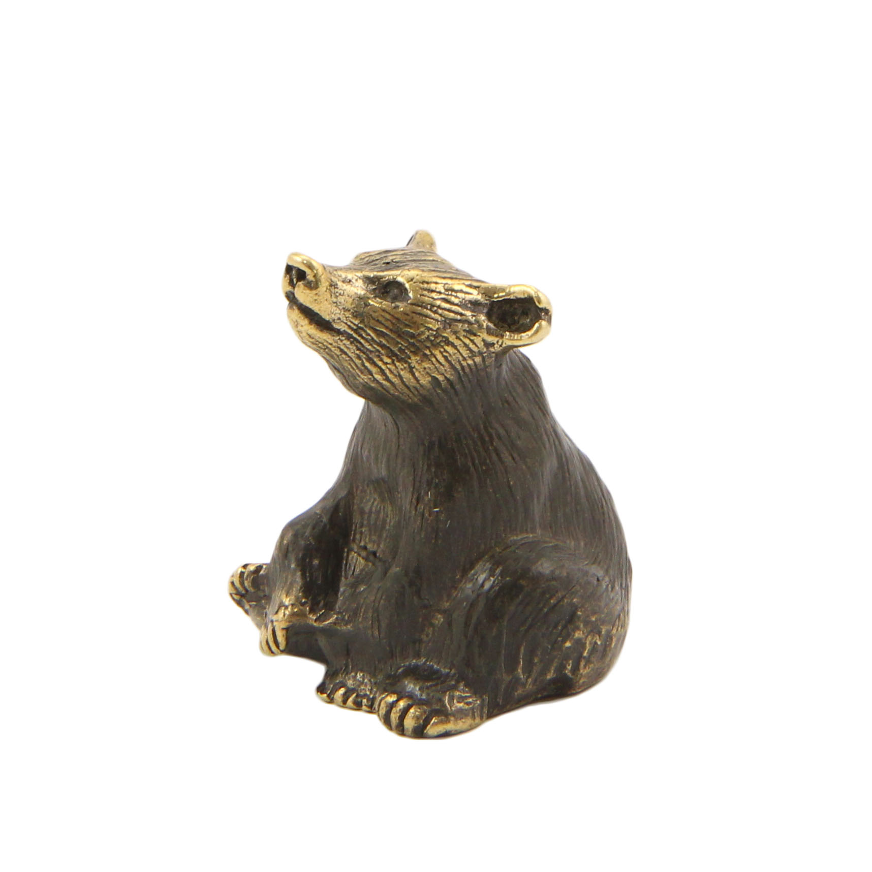 Бронзовый сувенир медведь сидячий