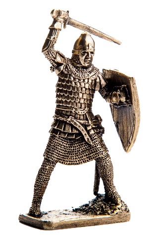 Бронзовая статуэтка Воин с мечом (серия Русичи XII век)