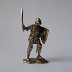 Бронзовая статуэтка Воин с треугольным щитом № 1 (серия Французская пехота)