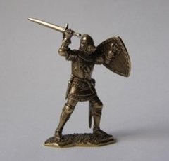 Бронзовая статуэтка Воин с треугольным щитом № 2 (серия Французская пехота)