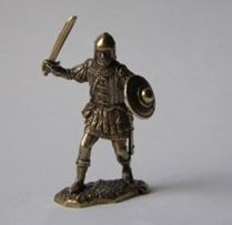 Бронзовая статуэтка Воин с круглым щитом (серия Французская пехота)