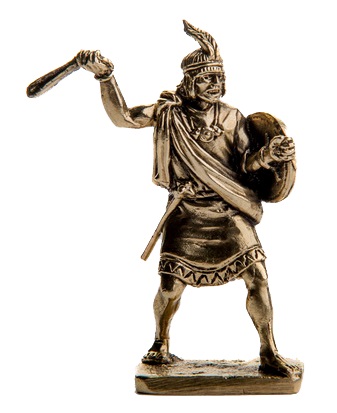 Бронзовая статуэтка Ацтекский пращник (серия Ацтеки. Покорение Америки)