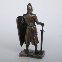 Бронзовая статуэтка Западно-европейский рыцарь конца XI - начала XII  веков (серия Рыцари)