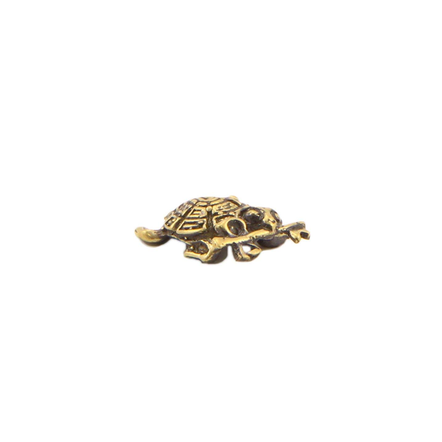 Бронзовая мини статуэтка Черепаха с золотым ключиком