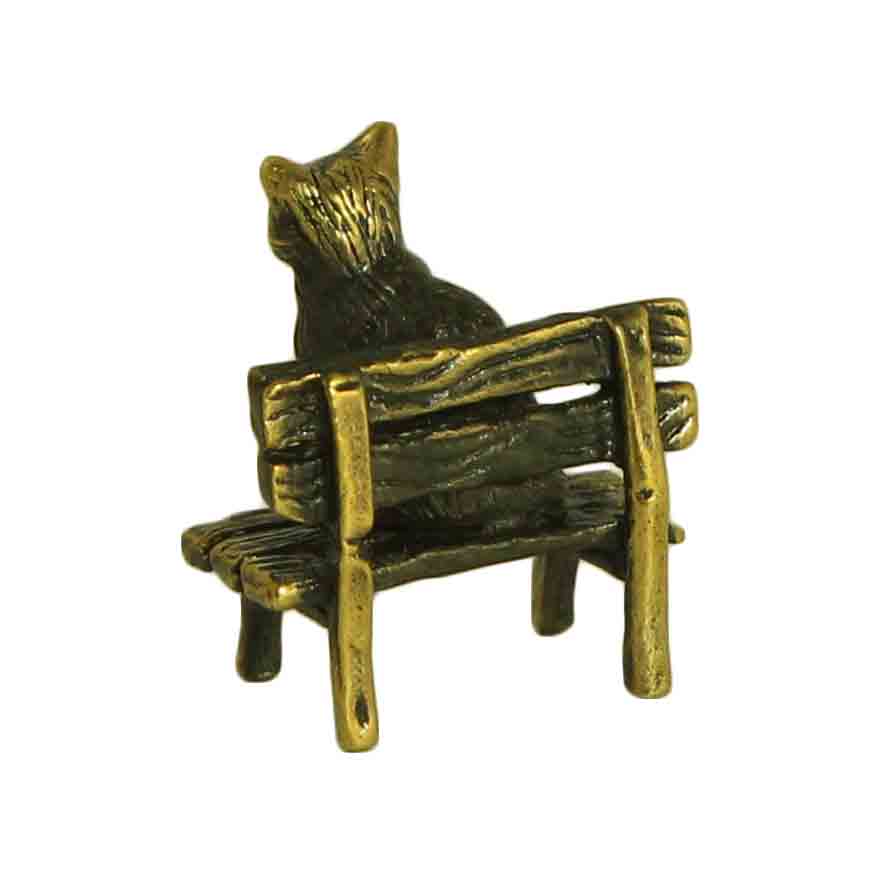 Бронзовая статуэтка Кот на лавке сидитФото 17084-03.jpg