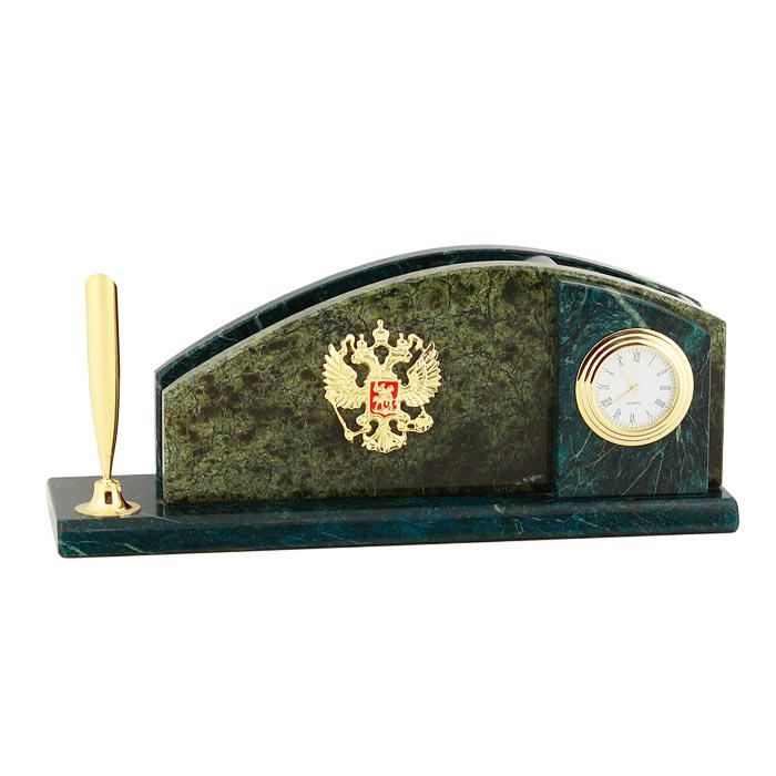 Настольный мини-набор с гербом России змеевик